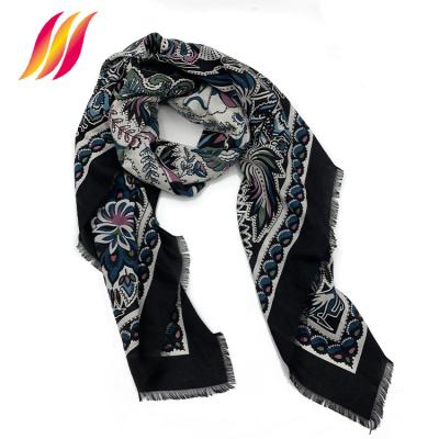 China European American Custom Printed 30% 70% Cotton Silk Scarf For Women for sale