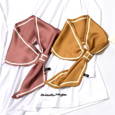 China 2021 Changes Polyester Satin Shawl Variety Working Style Oblique Loop Polyester Scarves for sale