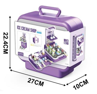 China 3 IN 1 Plastic Children's Ice Cream Play Set Bag Packing Pretend Play Toys HH326552 for sale