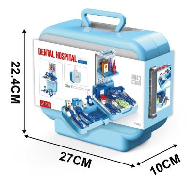 China Plastic 3 IN 1 Plastic Children's Doctor Dentist Play Set Bag Packing Pretend Play Toys for sale