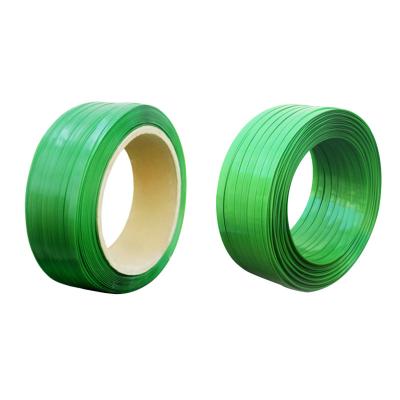 China Wrapping Machine 16mm Width 0.8mm Thickness Green Color PET Strap For Pallet Or Brick for sale