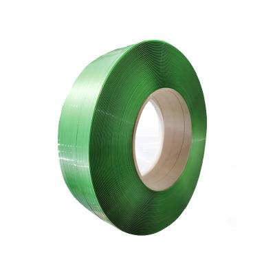 China Machine packing full automatic baler use only suitable for productio16mm width 0.8mm thickness green color PET packing strap for pallet or brick for sale