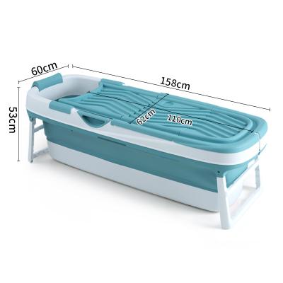 China 1580 mm Sustainable Wholesale Collapsible Bathtub Spa Foldable Bath Tubs Adults With Lid for sale