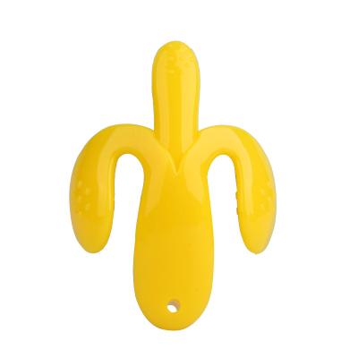 China 100%food Grade Silicone Teether 2021 Fashion Food Grade Silicone Baby Relieve Tooth Pain Banana Baby Silicone Teether for sale