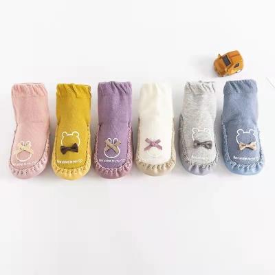 China High Quality Antibacterial Baby Shoes Socks Set Grip Cotton Anti Slip Soles Rubber Shoe Socks Baby Socks for sale