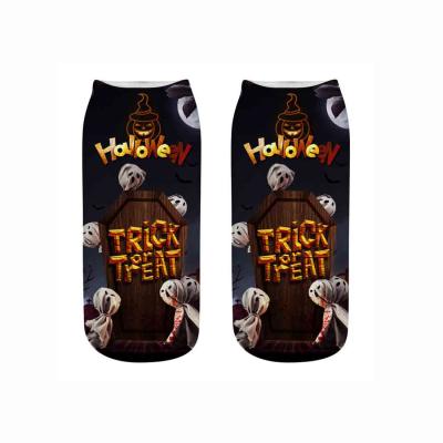 China Novelty 360 Cotton Breathable Sublimation Custom Blank Cartoon Printing Organic Halloween Socks Women for sale