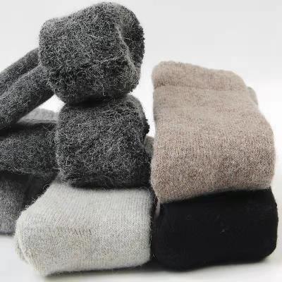 China Colorful QUICK DRY plush thick warm thermal organic cotton knit unisex winter socks for sale