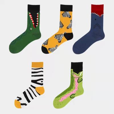 China High Quality QUICK DRY Organic Cotton Fashion Oil Painting Art Dress Socks Men for sale