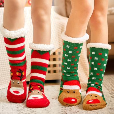 China Winter Sporty High Quality Warm Blurred Cute Crew Designer Slipper Socks Fluffy Thick Christmas for sale