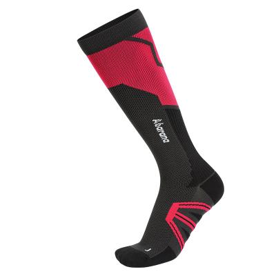 China Activewear Custom Design Pink Logo Design Professional Women Compression Running Socks for sale