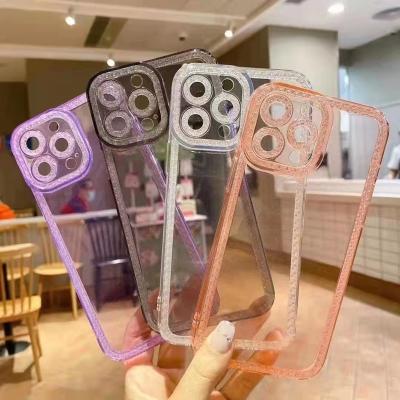 China Luxury Flash TPU Top Selling Glitter Camera Lens Protector Phone Bags&case For iphone 12 pro case 13 11 Max Transparent Soft Rugged for sale