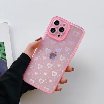 China TPU Plating Glitter Snap Paper Phone Case For iphone 12 13 11 pro xs max xr 7g 8 plus women love transparent covse cases for sale