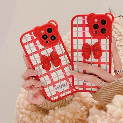 China 2022 Hot Selling TPU+Acrylic Cute Simple Lattice Arc Cell Phone Case For Iphone 13 12 11 pro Max Anti-fall Women Cover Device for sale