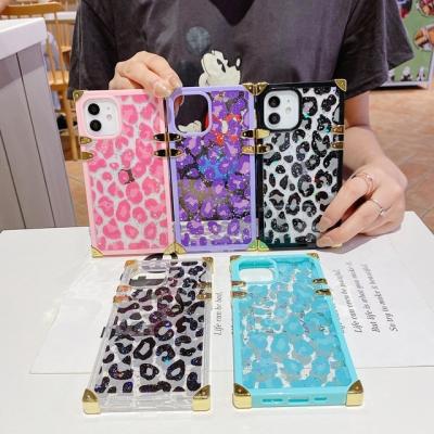 China 2022 Fashion Square Leopard Print TPU+Acrylic Cell Phone Housing For Apple iPhone 13 Pro Max Cell Phone Case for sale