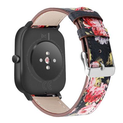 China Handmade Leather Protector Cover Buckle Strap For Amazfit GTS GarminMove Fashion Genuine Leather Watch Band for sale