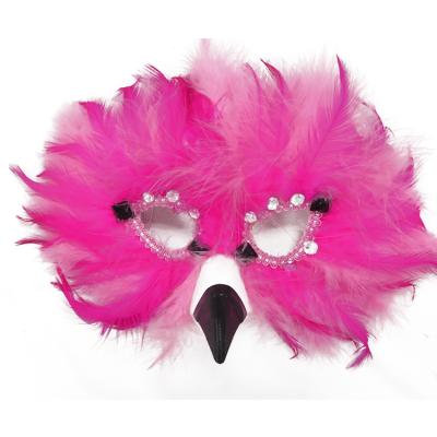 China PVC Party Halloween Flamingo Carnival Masks Feather Party Eye Mask for sale