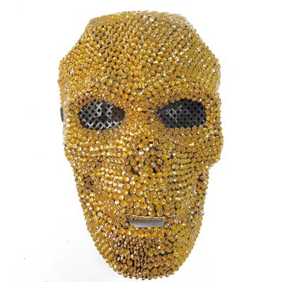 China Wholesale Fashion Gold Diamond Party Mask PP Rhinestone Skull Mask Party Masks Charms for sale