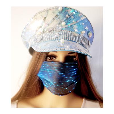 China 100% Polyester 100% Polyester Glowing Glowing Mask Fashion LED Fiber Optic Party Mask Lighting Up Mask For Night Club Bar for sale