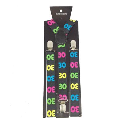 China Wholesale Daily Occasion Promotion 2.5Cm Age 30 Birthday Suspenders Braces, for sale