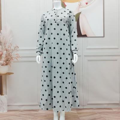 China High quality muslim robe comfortable daily Middle East Dubai dots plus size pajamas nightgown abaya muslim dresses islamic clothing for women for sale