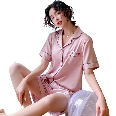 China Anti-Static Low Price Satin Women Luxury Elegant Sexy Silk Pajamas For Ladies for sale