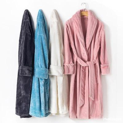 China QUICK DRY pajamas thickened long winter long wear extended robe flannel winter bathrobe for sale