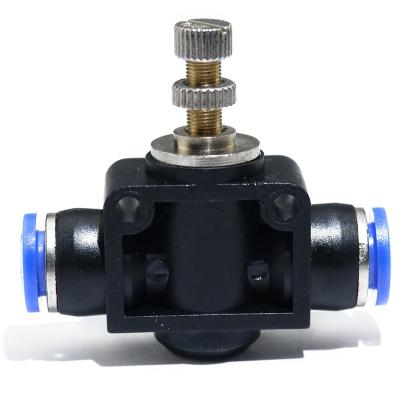 China Plastic One Touch Tube 4-12mm Connector Adapter Air Fittings Flow Control Inline Valve Throttle Plastic Fittings for sale