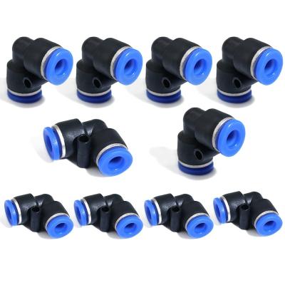 China PU/PA/PE/PVC 4mm-16mm Quick Connect Fitting Union Elbow Plastic PU Air Duct Fitting for sale