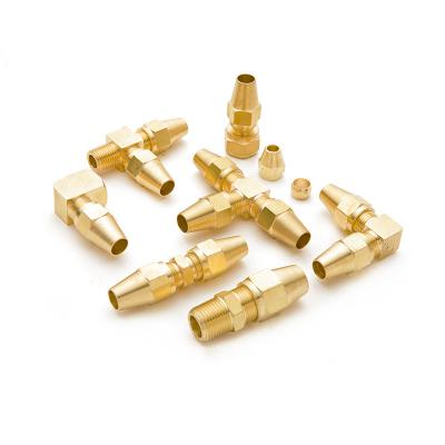 China CA360 D. Brass Nylon/Copper O.T Brass Air Brake Tubing Include Male Socket Nut Branch Tee Race Tee Elbow Union Connector for sale