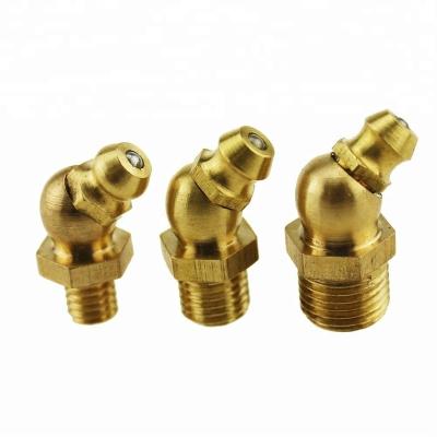 China M8x1 Nipple Grease Bend Elbow Angle Metric Brass Bearings Class Alemite Grease Coupler Pin Type Grease Zerk Fitting for sale