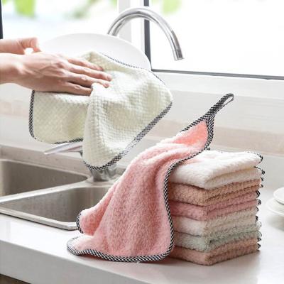 China Good Viable Multifunctional Microfiber Water Absorption Kitchen Dish Hand Towel Dishcloth Kitchen Cloth for sale