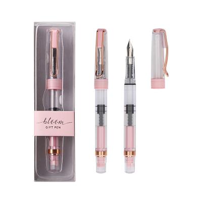 China Student Custom Manufactures Logo Transparent Barrel Rose Gold Plated Clip 