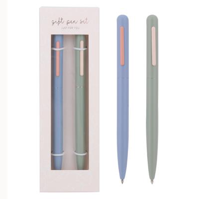 China office & School Pen Cute Custom Logo Metal Gel Pen And Ballpoint Pen 2Pcs Ink Set for sale