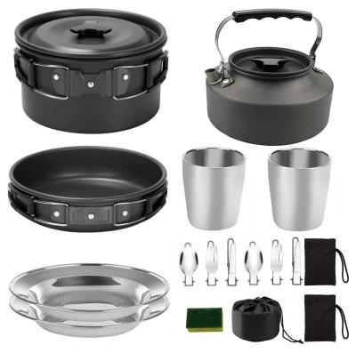 China Gas cooker factory sale various camping pot teapot set 2 or 3 person picnic barbecue pot cooking equipment for sale