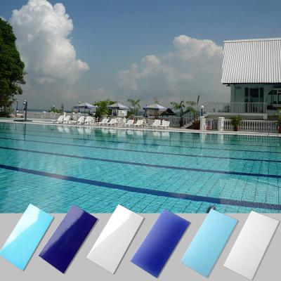 China 244x119mm standard size swimming pool tiles white for sale for sale