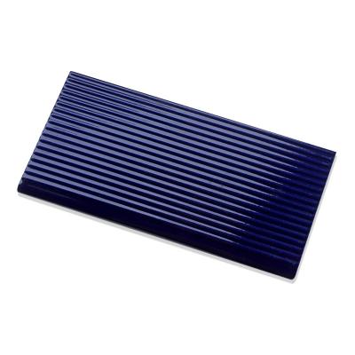 China simple design wavy blue non slip ceramic swimming pool edge tiles for sale