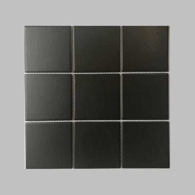 China Decoration bathroom stock black color interior wall ceramic mosaic tiles for sale