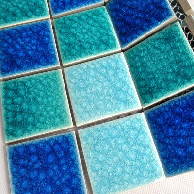 China 306x306mm villa glazed mixed color porcelain mosaic tile for swimming pool for sale