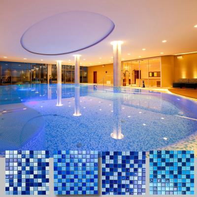 China decorative glossy crystal glass pool mosaic floor and wall tile for sale