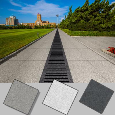 China china 600x600 rough surface non slip gray color Porcelain exterior floor tile for sale