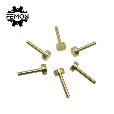 China Factory Aluminum Customized CNC Machining For Brass Center Pin And Brass Contact And Plug Shaft for sale