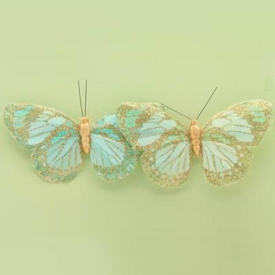 China Europe Feather Butterfly With Clip For Christmas Decoration Home Decoration for sale