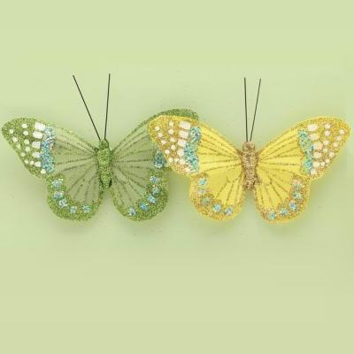 China Europe Feather Butterfly With Clip For Christmas Decoration Home Decoration for sale