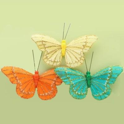 China Europe Feather Butterfly With Clip For Christmas Decoration Home Decoration for sale