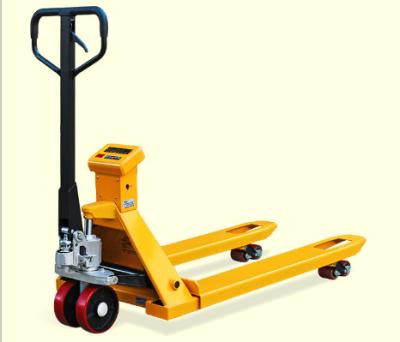 China Weight Function 2000kg Capacity Hydraulic Pump Forklift Scale Hand Pallet Manual Pallet Jack Scale for sale