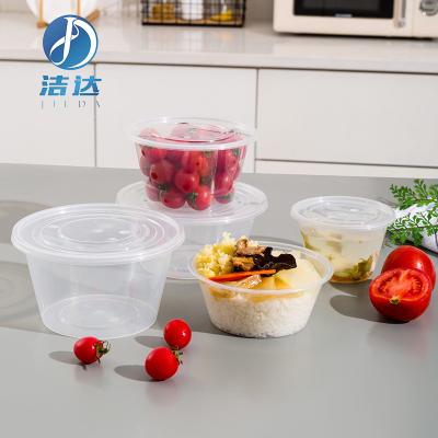 China Rounded Microwavable Take Out Clear Color Disposable Food Containers With Microwavable Lids for sale