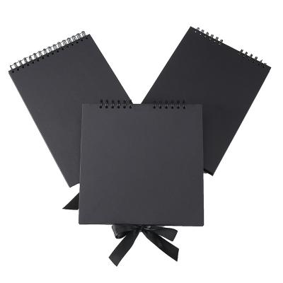 China 29.5 x 21.3cm Paper 40 Pcs/80 Pages Wedding Guest Book Birthday Travel Memory Scrapbooking Black Paper Photo Album DIY Album for sale