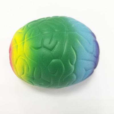 China Promotional Toy Toy Logo Printing Custom PU Foam Rainbow Brain Shaped Stress Ball for sale