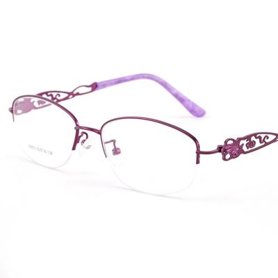 China Factory Wholesale Super Light High Quality Alloy Hinge Streamlined Leg Design Glasses Frames for sale