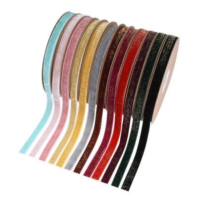 China Sustainable Changxu Mertallized Velvet Ribbon 10m / Roll Multicolor For Party Gift Diy for sale